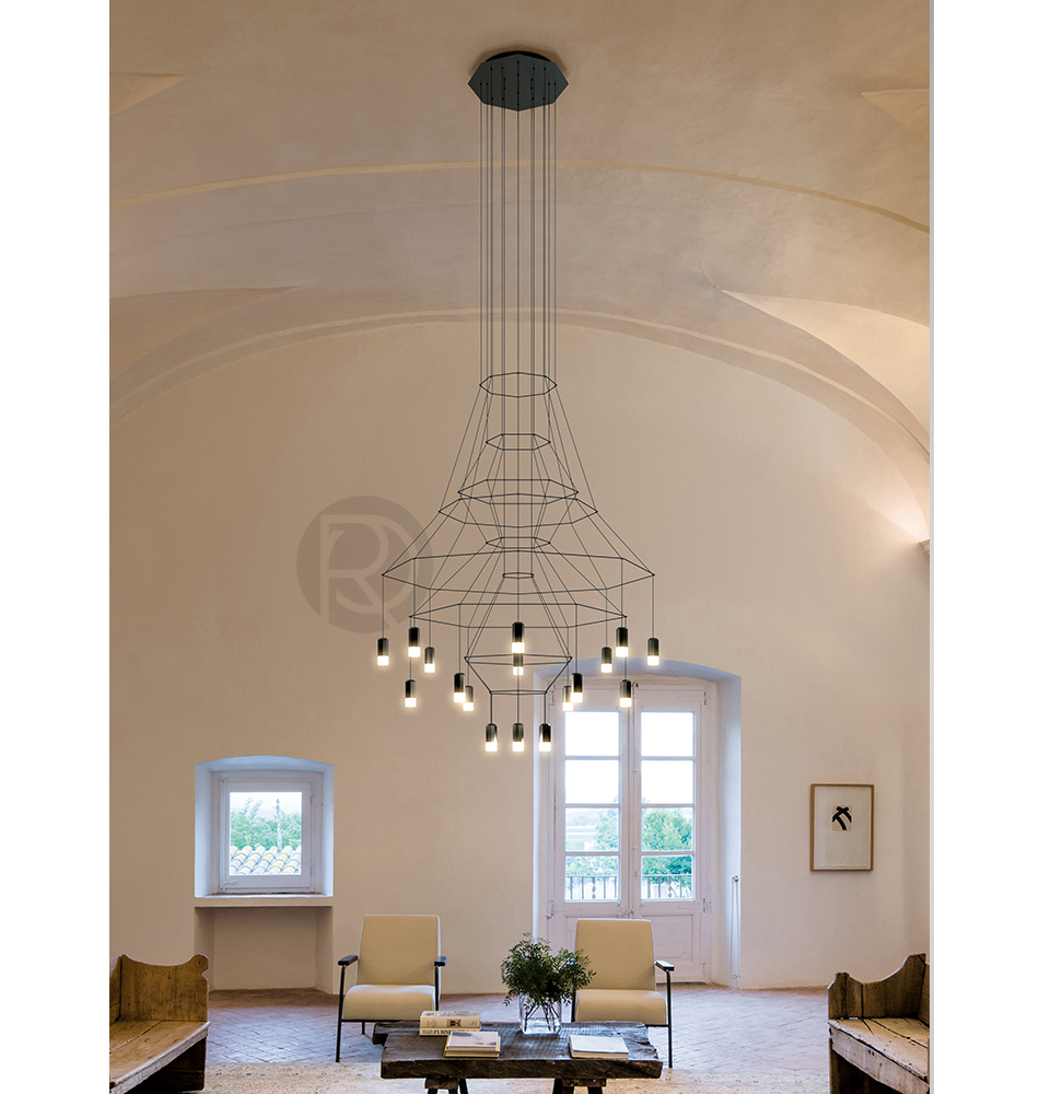 Designer chandelier WIREFLOW by Romatti