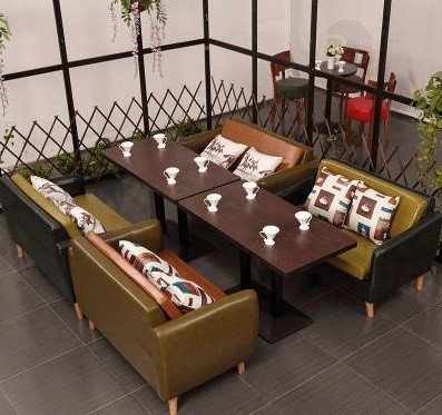 Designer tables on a metal frame for cafes and restaurants