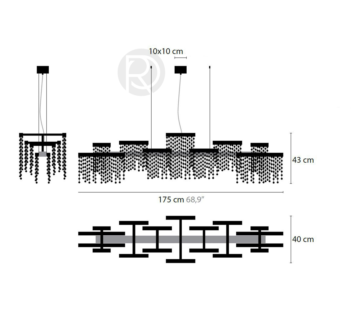Designer chandelier FROZEN EYES XL by Romatti